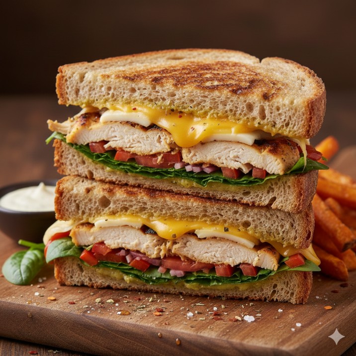 Chicken Cheese Grilled Sandwich